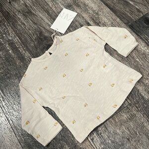 Zara Baby 3-6 months T-Shirt long sleeve with button - snail cotton new